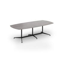 Loft barrel table 2600w x 1200d black frame and grey oak top