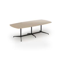 Loft barrel table 2600w x 1200d black frame and kendal oak top