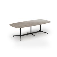 Loft barrel table 2600w x 1200d black frame and nebraska oak top