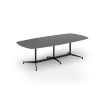 Loft barrel table 2600w x 1200d black frame and onyx grey top