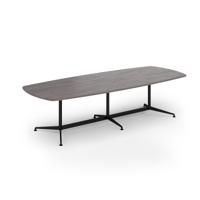 Loft barrel table 3000w x 1200d black frame and grey oak top