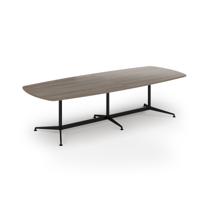 Loft barrel table 3000w x 1200d black frame and nebraska oak top