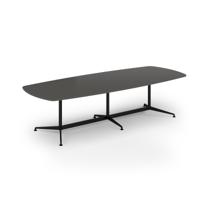 Loft barrel table 3000w x 1200d black frame and onyx grey top