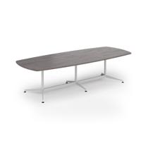 Loft barrel table 3000w x 1200d white frame and grey oak top