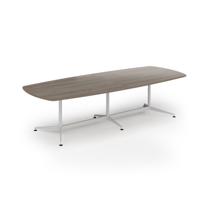 Loft barrel table 3000w x 1200d white frame and nebraska oak top