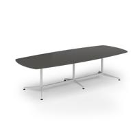 Loft barrel table 3000w x 1200d white frame and onyx grey top