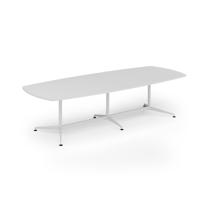 Loft barrel table 3000w x 1200d white frame and white top