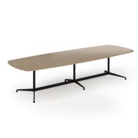 Loft barrel table 3400w x 1200d black frame and kendal oak top