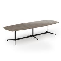 Loft barrel table 3400w x 1200d black frame and nebraska oak top