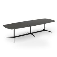 Loft barrel table 3400w x 1200d black frame and onyx grey top