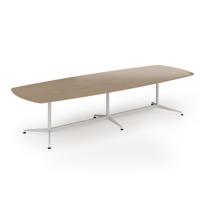 Loft barrel table 3400w x 1200d white frame and kendal oak top