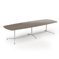 Loft barrel table 3400w x 1200d white frame and nebraska oak top