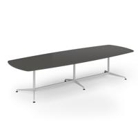 Loft barrel table 3400w x 1200d white frame and onyx grey top