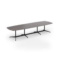 Loft barrel table 3800w x 1200d black frame and grey oak top