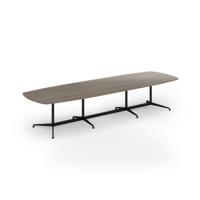 Loft barrel table 3800w x 1200d black frame and nebraska oak top