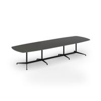 Loft barrel table 3800w x 1200d black frame and onyx grey top