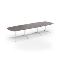 Loft barrel table 3800w x 1200d white frame and grey oak top