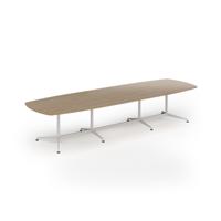 Loft barrel table 3800w x 1200d white frame and kendal oak top