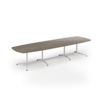 Loft barrel table 3800w x 1200d white frame and nebraska oak top