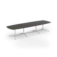Loft barrel table 3800w x 1200d white frame and onyx grey top