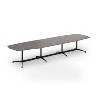 Loft barrel table 4200w x 1200d black frame and grey oak top