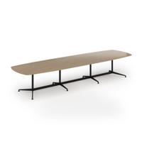 Loft barrel table 4200w x 1200d black frame and kendal oak top