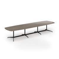 Loft barrel table 4200w x 1200d black frame and nebraska oak top