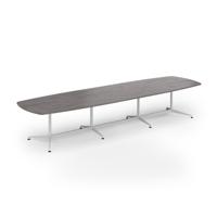 Loft barrel table 4200w x 1200d white frame and grey oak top