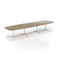 Loft barrel table 4200w x 1200d white frame and kendal oak top