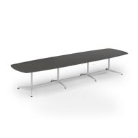 Loft barrel table 4200w x 1200d white frame and onyx grey top