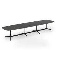 Loft barrel table 4600w x 1200d black frame and onyx grey top