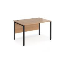 Maestro 25 straight desk 1200mm x 800mm - black bench leg frame, beech top