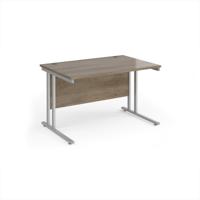 Maestro 25 straight desk 1200mm x 800mm - silver cantilever leg frame, Nebraska oak top