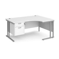 Maestro 25 cantilever right hand ergonomic desk with 2 drawer ped