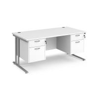 Maestro 25 cantilever 800mm deep desk with 2 x 2 drawer peds