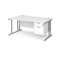 Maestro 25 cantilever left hand wave desk with 2 drawer ped