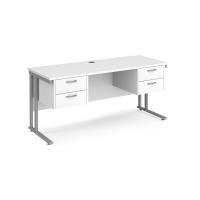 Maestro 25 cantilever 600mm deep desk with 2 x 2 drawer peds