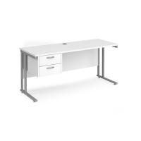Maestro 25 cantilever 600mm deep desk with 2 drawer ped