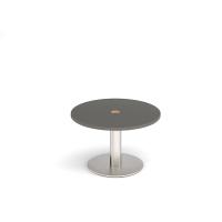 Monza circular coffee table 800mm with central circular cutout 80mm - Onyx Grey
