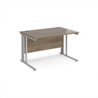 Maestro 25 straight desk 1200mm x 800mm - silver cable managed leg frame, nebraska top