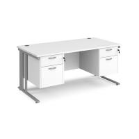 Maestro 25 cable managed 800mm deep desk with 2 x 2 drawer peds