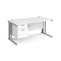 Maestro 25 cable managed 800mm deep desk with 2 drawer ped
