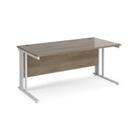 Maestro 25 straight desk 1600mm x 800mm - white cable managed leg frame, nebraska top