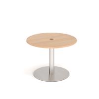 Monza circular dining table 800mm with central circular cutout 80mm - beech