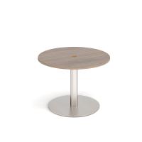 Monza circular dining table 800mm with central circular cutout 80mm - Barcelona walnut
