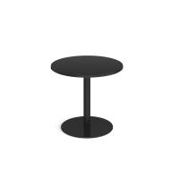 Monza circular dining table with flat round black base 800mm - Black