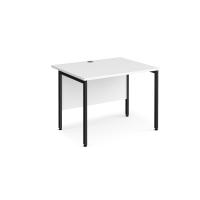 Maestro 25 straight desk 1000mm x 800mm - black H-frame leg, white top