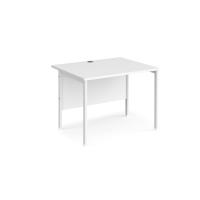 Maestro 25 straight desk 1000mm x 800mm - white H-frame leg, white top