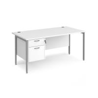 Maestro 25 H-Frame 800mm deep desk with 2 drawer ped