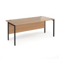 Maestro 25 straight desk 1800mm x 800mm - black H-frame leg, beech top